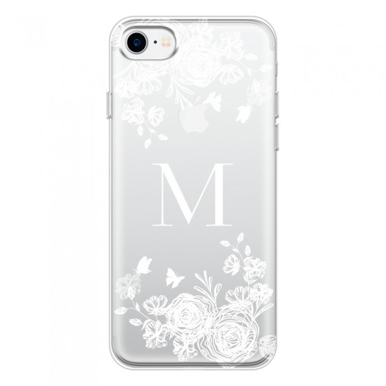 APPLE - iPhone 7 - Soft Clear Case - White Lace Monogram