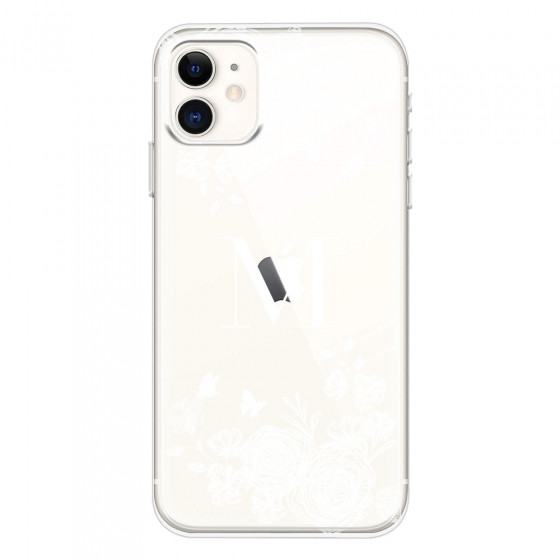 APPLE - iPhone 11 - Soft Clear Case - White Lace Monogram
