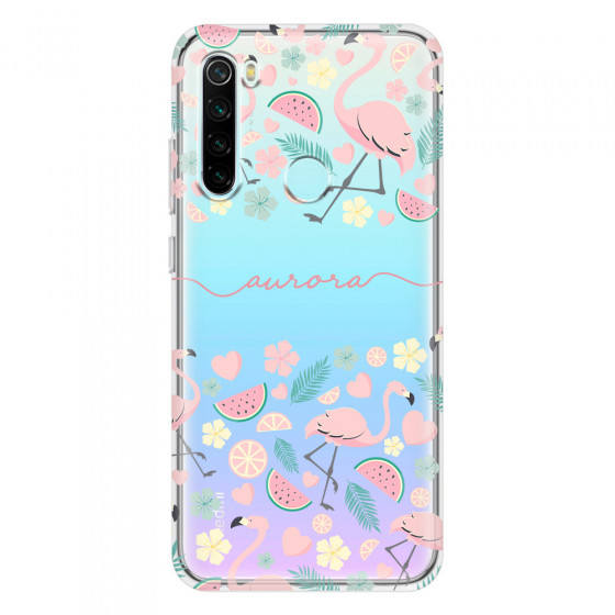 XIAOMI - Redmi Note 8 - Soft Clear Case - Clear Flamingo Handwritten