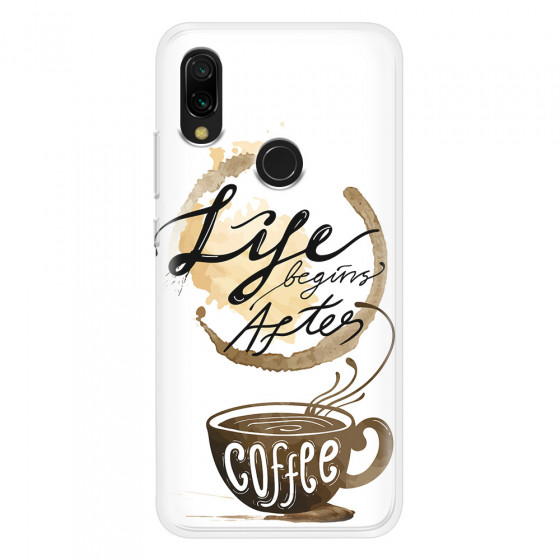 XIAOMI - Redmi 7 - Soft Clear Case - Life begins after coffee