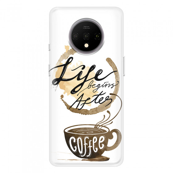 ONEPLUS - OnePlus 7T - Soft Clear Case - Life begins after coffee