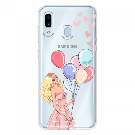 SAMSUNG - Galaxy A20 / A30 - Soft Clear Case - Balloon Party
