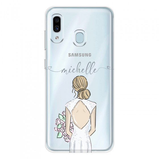 SAMSUNG - Galaxy A20 / A30 - Soft Clear Case - Bride To Be Blonde II. Dark