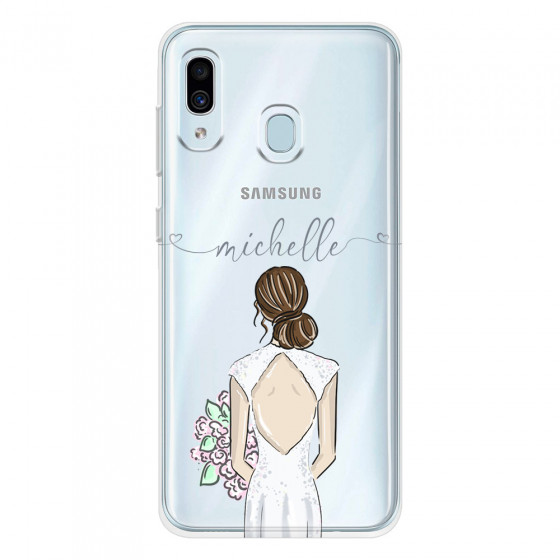 SAMSUNG - Galaxy A20 / A30 - Soft Clear Case - Bride To Be Brunette II. Dark