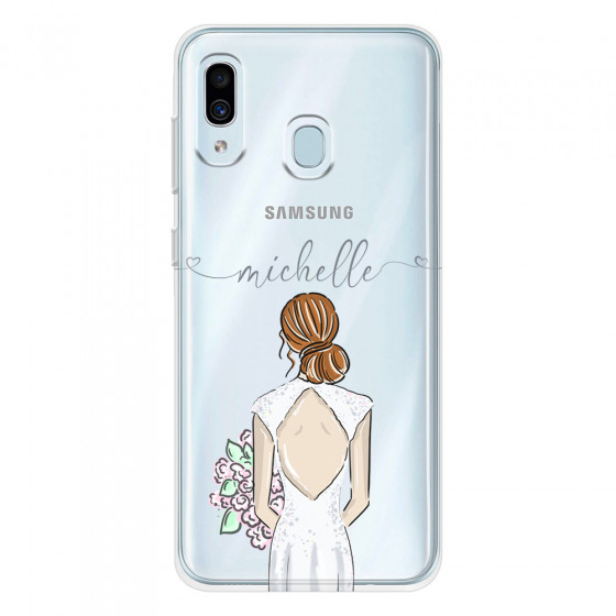 SAMSUNG - Galaxy A20 / A30 - Soft Clear Case - Bride To Be Redhead II. Dark