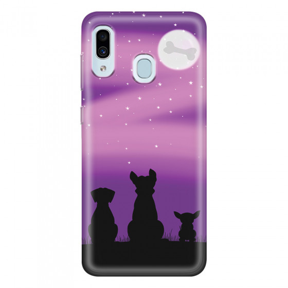 SAMSUNG - Galaxy A20 / A30 - Soft Clear Case - Dog's Desire Violet Sky