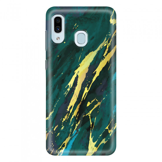 SAMSUNG - Galaxy A20 / A30 - Soft Clear Case - Marble Emerald Green