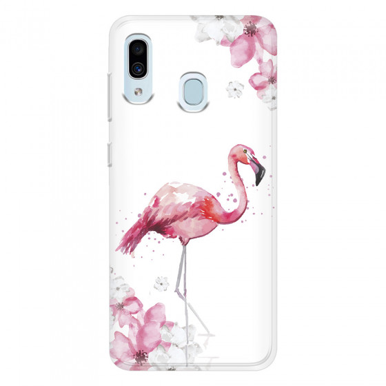 SAMSUNG - Galaxy A20 / A30 - Soft Clear Case - Pink Tropes