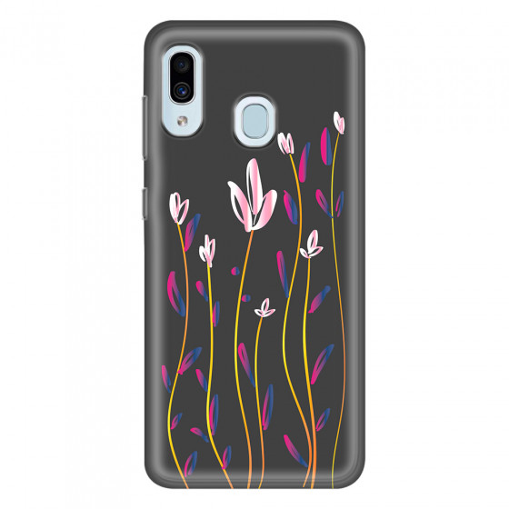 SAMSUNG - Galaxy A20 / A30 - Soft Clear Case - Pink Tulips