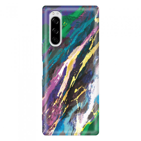 SONY - Sony Xperia 5 - Soft Clear Case - Marble Emerald Pearl