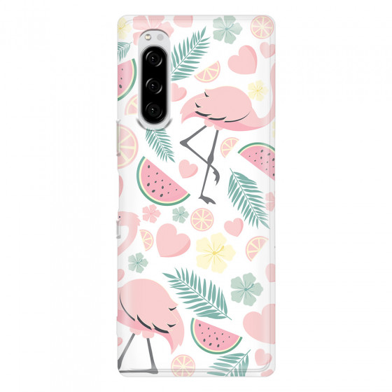 SONY - Sony Xperia 5 - Soft Clear Case - Tropical Flamingo III
