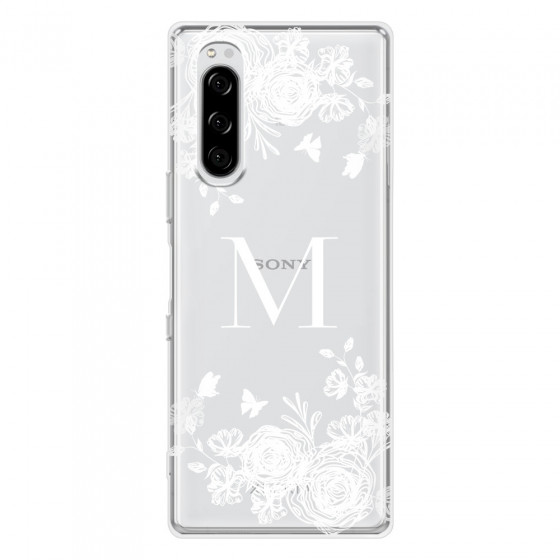 SONY - Sony Xperia 5 - Soft Clear Case - White Lace Monogram