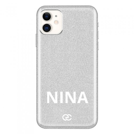 APPLE - iPhone 11 - Soft Clear Case - Glitter Name Silver