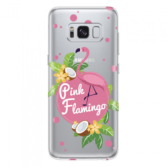 SAMSUNG - Galaxy S8 - Soft Clear Case - Pink Flamingo