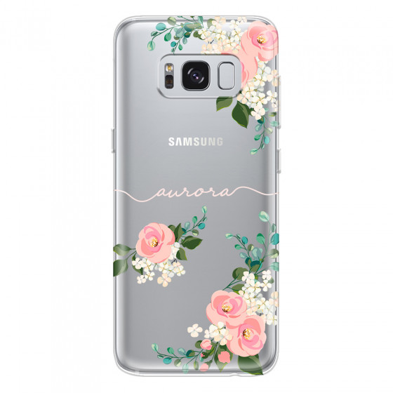 SAMSUNG - Galaxy S8 - Soft Clear Case - Pink Floral Handwritten Light