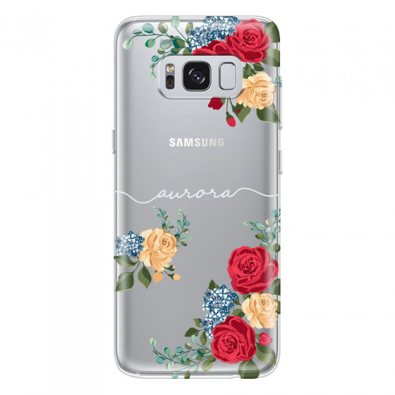 SAMSUNG - Galaxy S8 - Soft Clear Case - Red Floral Handwritten Light 
