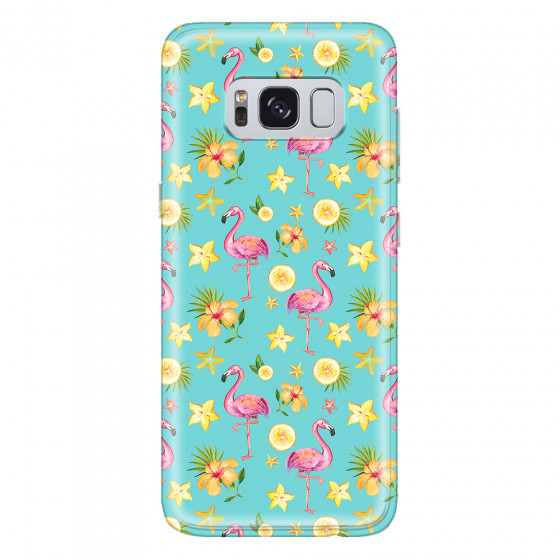 SAMSUNG - Galaxy S8 - Soft Clear Case - Tropical Flamingo I