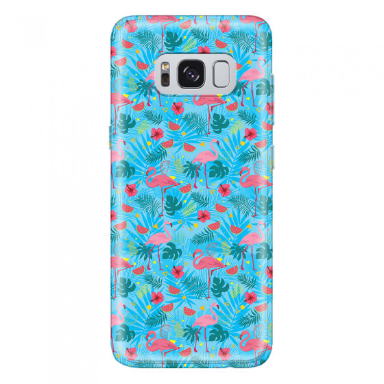 SAMSUNG - Galaxy S8 - Soft Clear Case - Tropical Flamingo IV