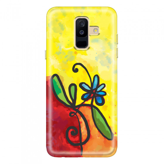 SAMSUNG - Galaxy A6 Plus 2018 - Soft Clear Case - Flower in Picasso Style