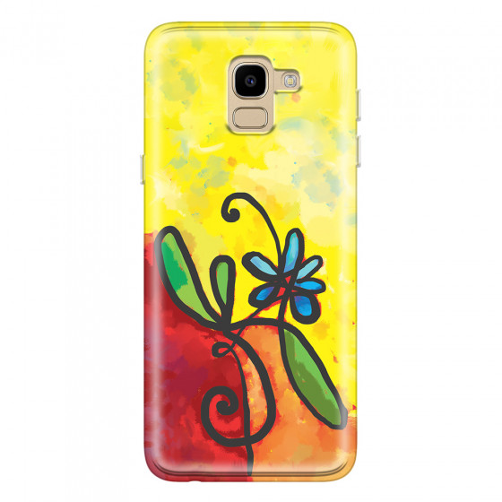 SAMSUNG - Galaxy J6 2018 - Soft Clear Case - Flower in Picasso Style
