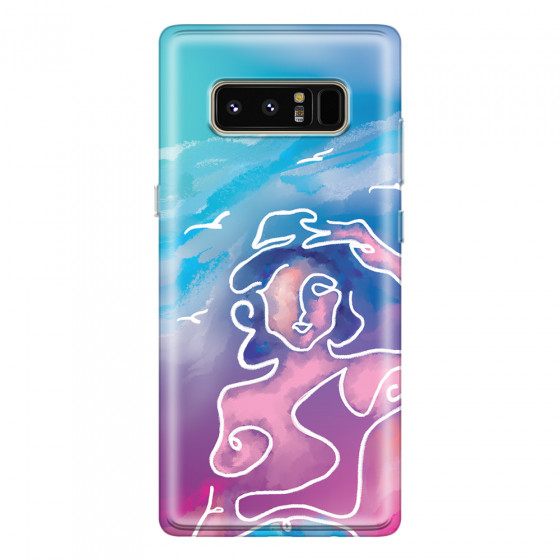SAMSUNG - Galaxy Note 8 - Soft Clear Case - Lady With Seagulls