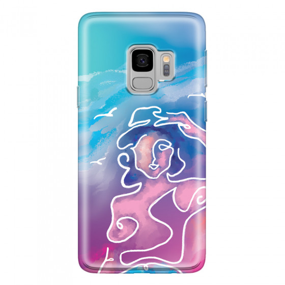 SAMSUNG - Galaxy S9 - Soft Clear Case - Lady With Seagulls