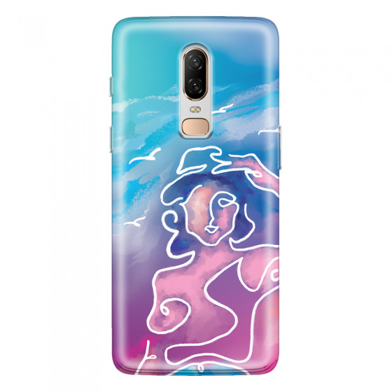 ONEPLUS - OnePlus 6 - Soft Clear Case - Lady With Seagulls