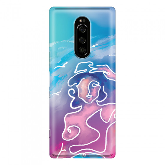 SONY - Sony Xperia 1 - Soft Clear Case - Lady With Seagulls