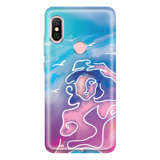XIAOMI - Redmi Note 6 Pro - Soft Clear Case - Lady With Seagulls