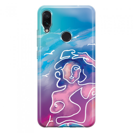 XIAOMI - Redmi Note 7/7 Pro - Soft Clear Case - Lady With Seagulls