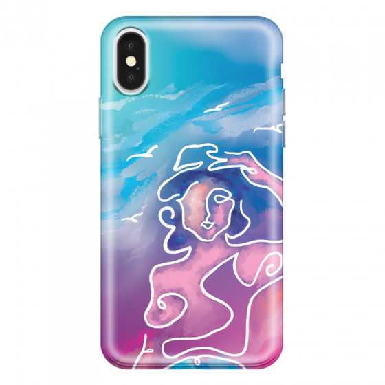 APPLE - iPhone X - Soft Clear Case - Lady With Seagulls
