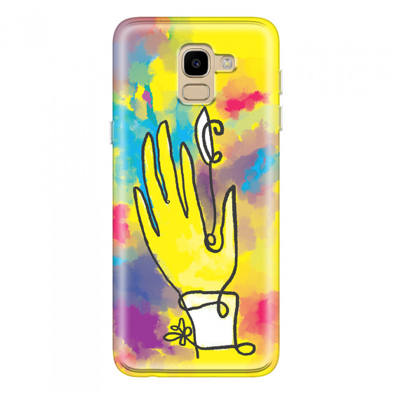 SAMSUNG - Galaxy J6 2018 - Soft Clear Case - Abstract Hand Paint