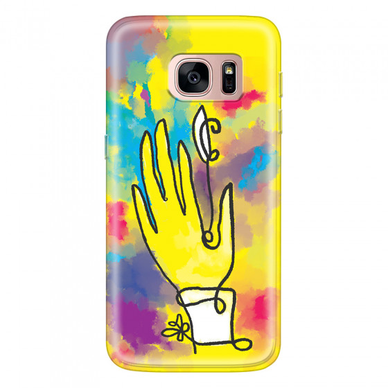 SAMSUNG - Galaxy S7 - Soft Clear Case - Abstract Hand Paint