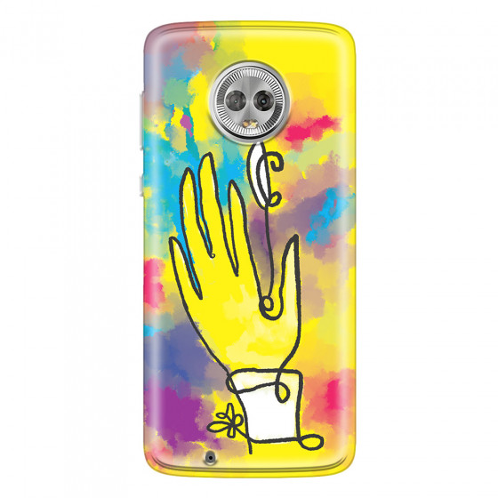 MOTOROLA by LENOVO - Moto G6 - Soft Clear Case - Abstract Hand Paint