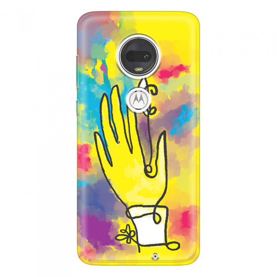 MOTOROLA by LENOVO - Moto G7 - Soft Clear Case - Abstract Hand Paint