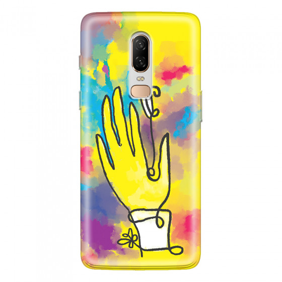 ONEPLUS - OnePlus 6 - Soft Clear Case - Abstract Hand Paint