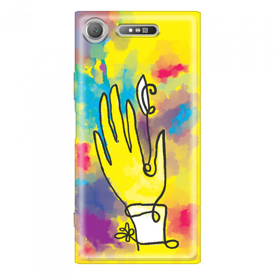SONY - Sony Xperia XZ1 - Soft Clear Case - Abstract Hand Paint