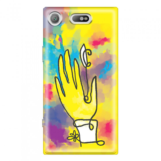 SONY - Sony Xperia XZ1 Compact - Soft Clear Case - Abstract Hand Paint