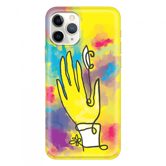 APPLE - iPhone 11 Pro Max - Soft Clear Case - Abstract Hand Paint