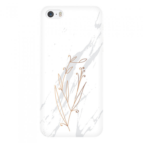APPLE - iPhone 5S/SE - 3D Snap Case - White Marble Flowers