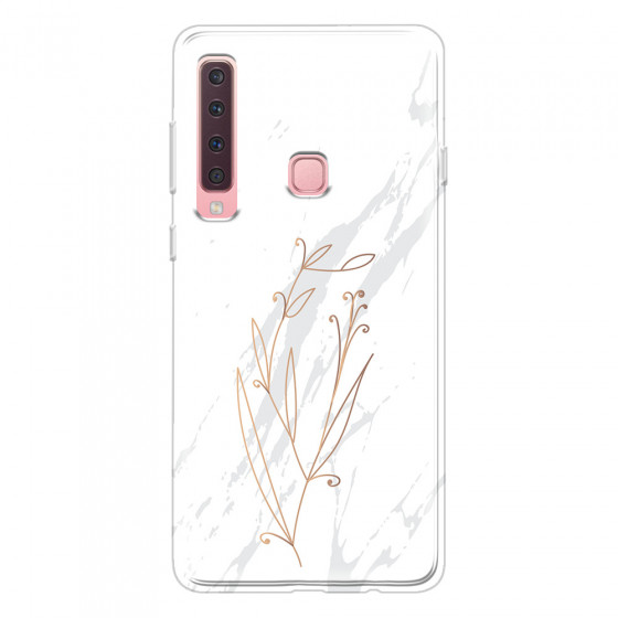 SAMSUNG - Galaxy A9 2018 - Soft Clear Case - White Marble Flowers