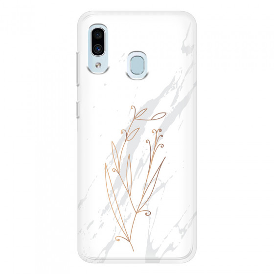SAMSUNG - Galaxy A20 / A30 - Soft Clear Case - White Marble Flowers