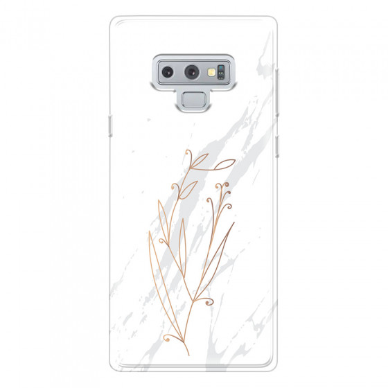 SAMSUNG - Galaxy Note 9 - Soft Clear Case - White Marble Flowers