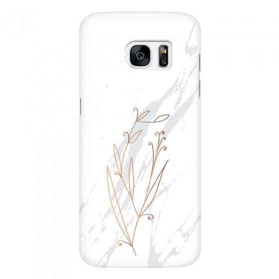 SAMSUNG - Galaxy S7 Edge - 3D Snap Case - White Marble Flowers