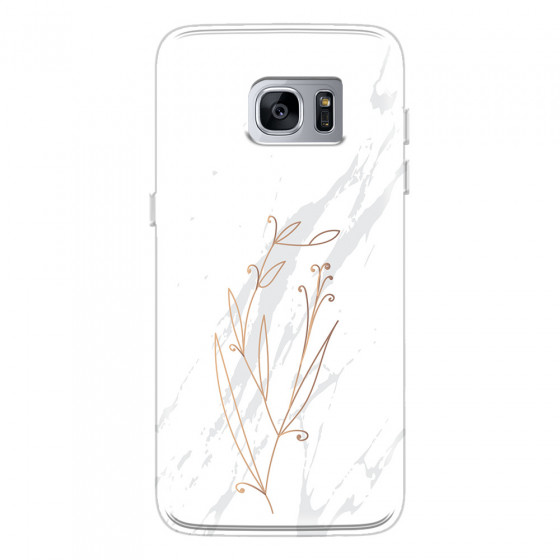SAMSUNG - Galaxy S7 Edge - Soft Clear Case - White Marble Flowers