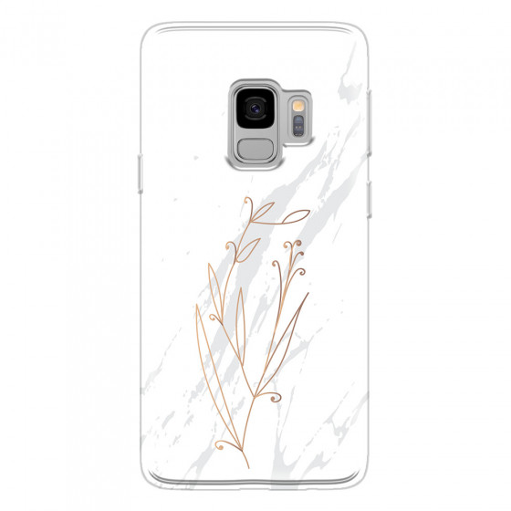 SAMSUNG - Galaxy S9 - Soft Clear Case - White Marble Flowers