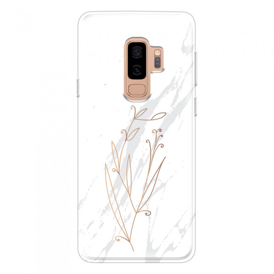 SAMSUNG - Galaxy S9 Plus 2018 - Soft Clear Case - White Marble Flowers