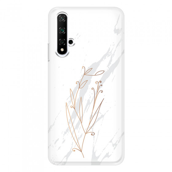 HONOR - Honor 20 - Soft Clear Case - White Marble Flowers