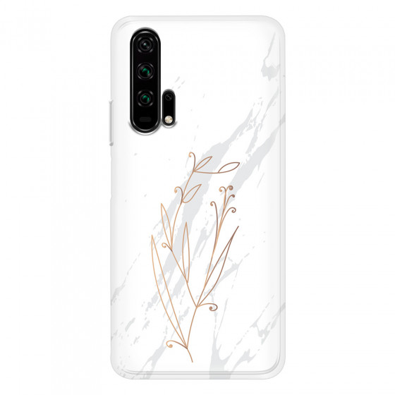 HONOR - Honor 20 Pro - Soft Clear Case - White Marble Flowers