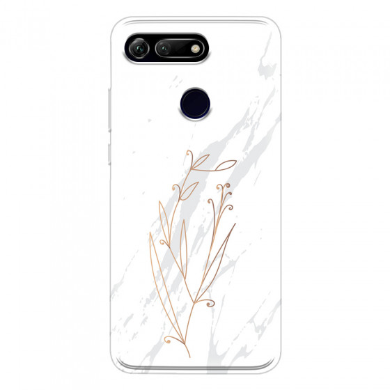 HONOR - Honor View 20 - Soft Clear Case - White Marble Flowers